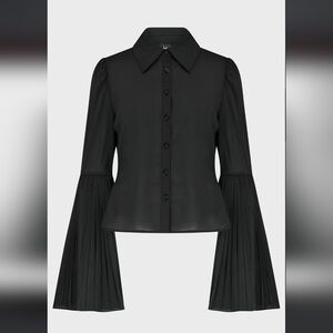 Killstar Black Pleated Sleeve Blouse